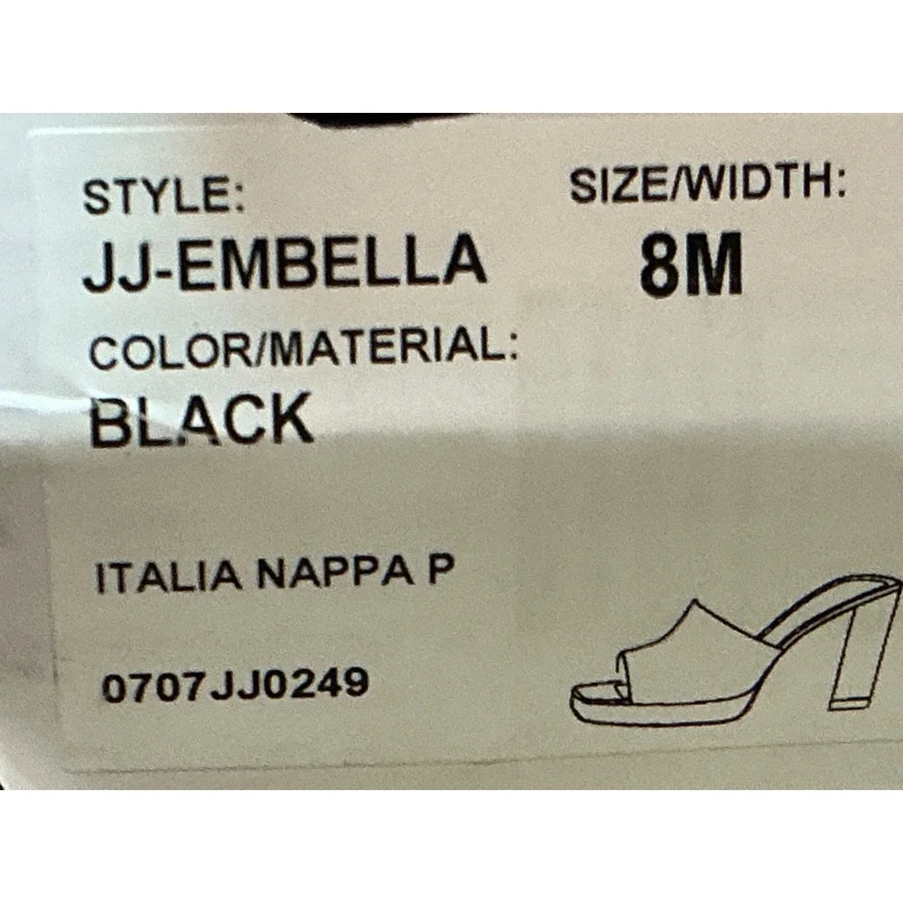 Jessica‎ Simpson Embella Platform Mules Womens 8 Black Block Heel Slide